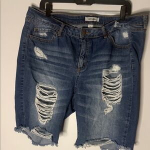 Refuge Ripped Denim Jean Shorts